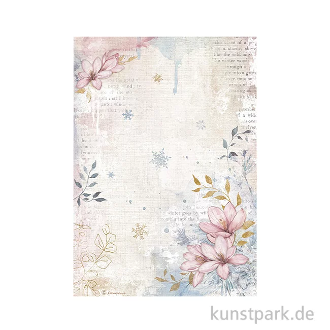 Artikelbild 1 des Artikels “Stamperia Reispapier - Create Happiness Dewdrops Flower Corner, DIN A4 “