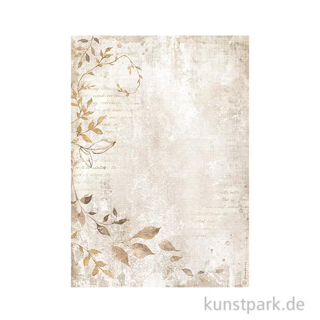 Artikelbild 1 des Artikels “Stamperia Reispapier - Create Happiness Dewdrops Leaves, DIN A4 “