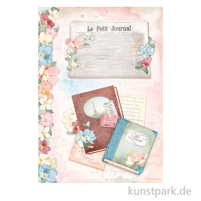 Artikelbild 1 des Artikels “Stamperia Reispapier - Create Happiness Oh la la Petit Journal, DIN A4 “
