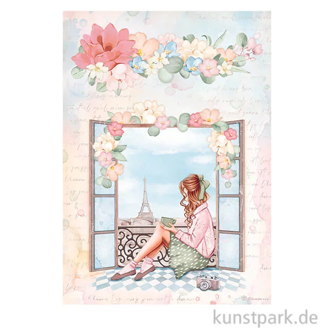 Artikelbild 1 des Artikels “Stamperia Reispapier - Create Happiness Oh la la Window, DIN A4 “