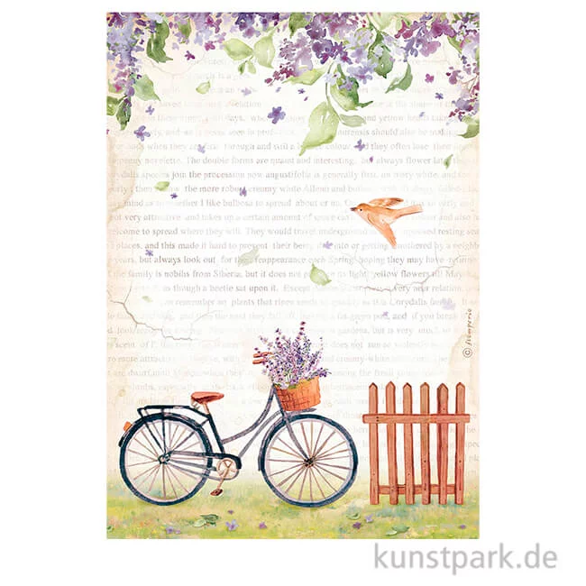 Artikelbild 1 des Artikels “Stamperia Reispapier - Create Happiness Welcome Home Bicycle, DIN A4 “