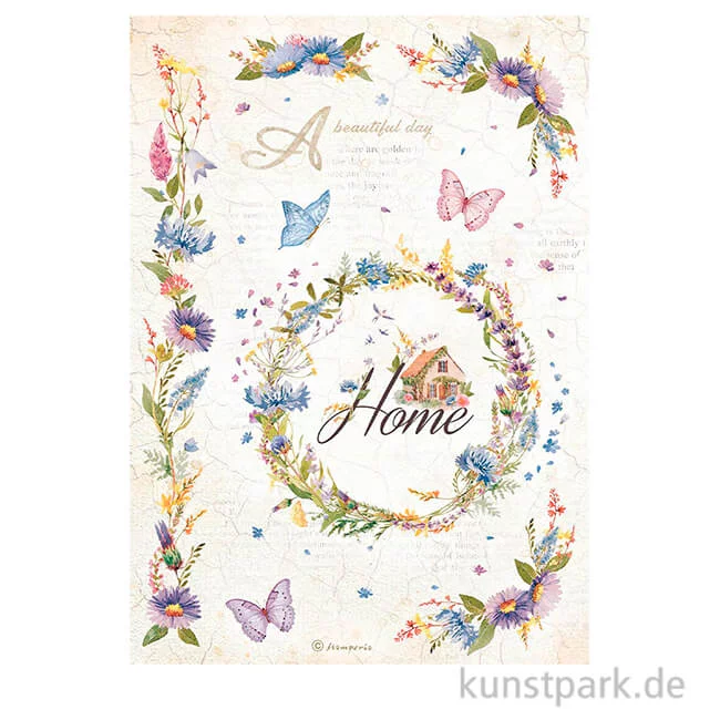Artikelbild 1 des Artikels “Stamperia Reispapier - Create Happiness Welcome Home Garland, DIN A4 “