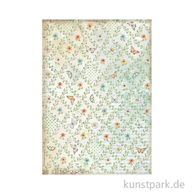 Artikelbild 1 des Artikels “Stamperia Reispapier - Daisy Art Flowers And Butterfly Pattern, DIN A4 “