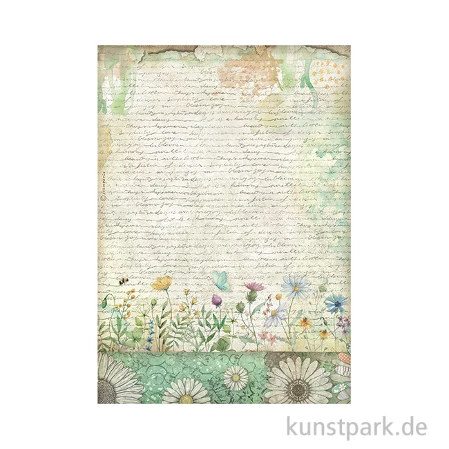 Artikelbild 1 des Artikels “Stamperia Reispapier - Daisy Art Handmade Letter With Flowers, DIN A4 “