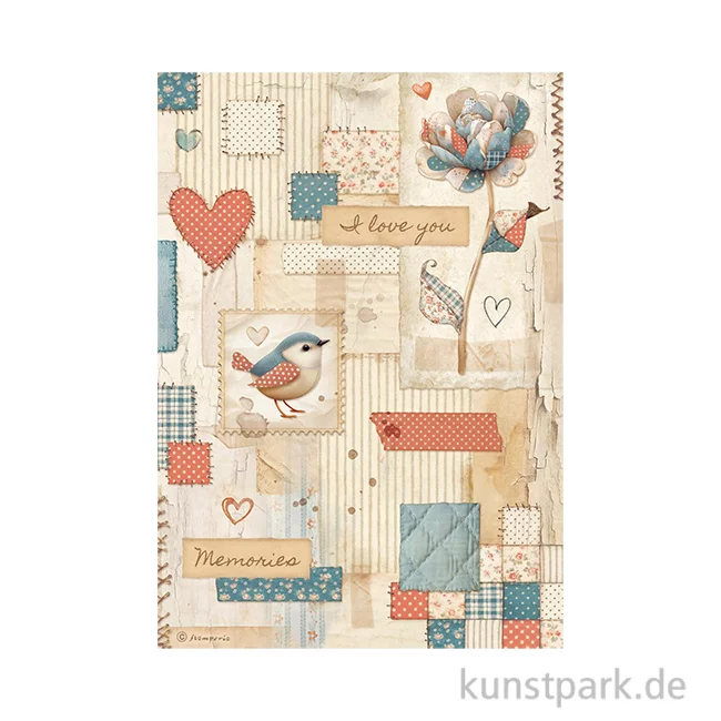 Artikelbild 1 des Artikels “Stamperia Reispapier - Family Patchwork, DIN A4 “