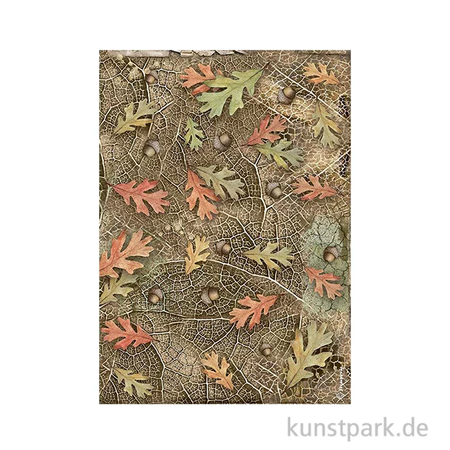 Artikelbild 1 des Artikels “Stamperia Reispapier - Forest Acorns Leaves, DIN A4 “
