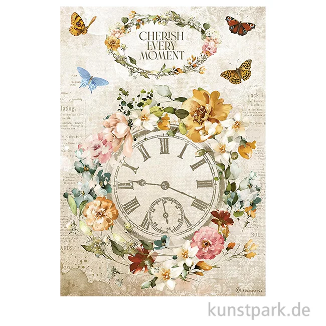 Artikelbild 1 des Artikels “Stamperia Reispapier - Garden of Promises Cherish Every Moment, DIN A4 “