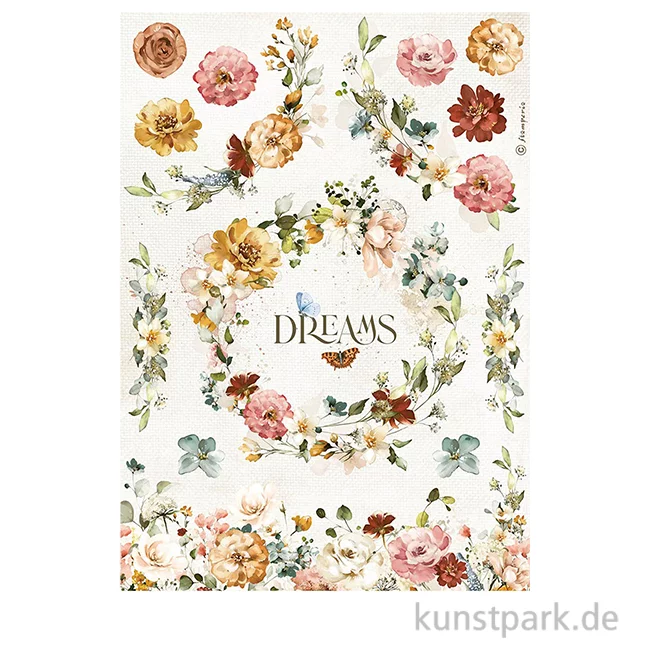 Artikelbild 1 des Artikels “Stamperia Reispapier - Garden of Promises Dreams, DIN A4 “