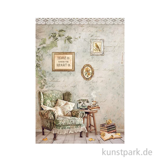 Artikelbild 1 des Artikels “Stamperia Reispapier - Golden Harmony Chair, DIN A4 “