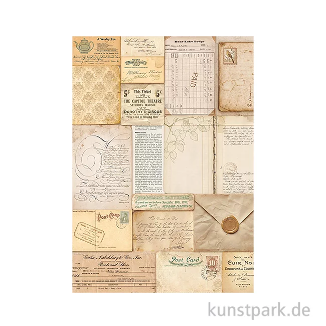 Artikelbild 1 des Artikels “Stamperia Reispapier - Golden Harmony Letters, DIN A4 “