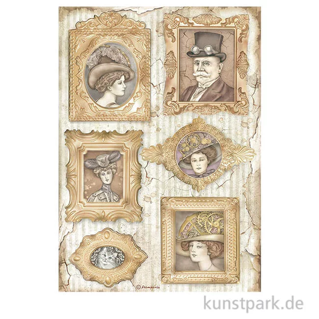 Artikelbild 1 des Artikels “Stamperia Reispapier - Lady Vagabond Lifestyle Frames, DIN A4 “