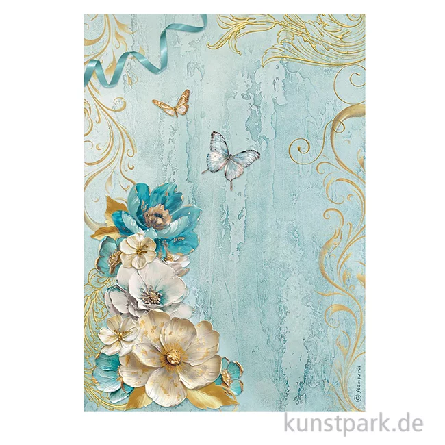 Artikelbild 1 des Artikels “Stamperia Reispapier - Masquerade Flowers Corner, DIN A4 “