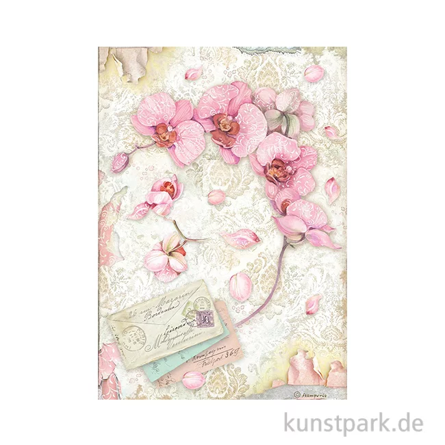 Artikelbild 1 des Artikels “Stamperia Reispapier - Orchids and Cats Pink Orchid, DIN A4 “