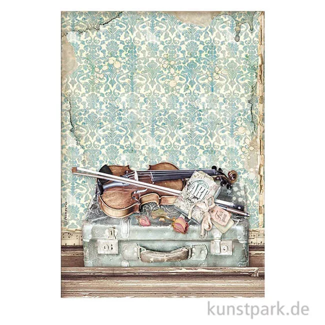 Artikelbild 1 des Artikels “Stamperia Reispapier - Passion Violin and Travelling, DIN A4 “