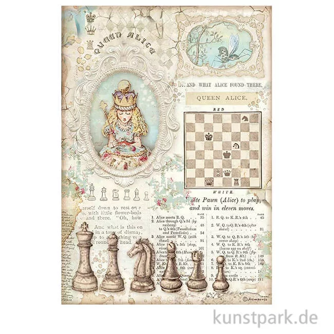 Artikelbild 1 des Artikels “Stamperia Reispapier - Queen Alice, DIN A4 “