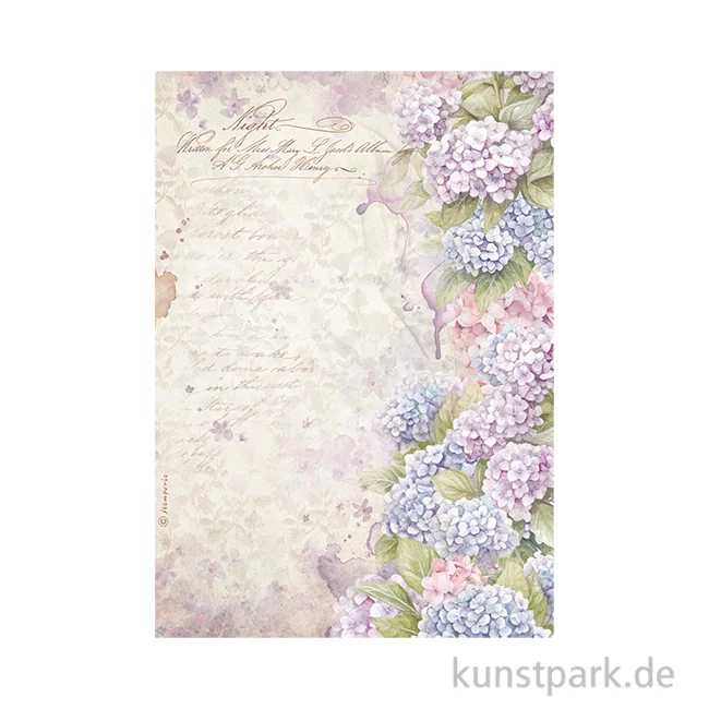 Artikelbild 1 des Artikels “Stamperia Reispapier - Quiet Days Hydrangea, DIN A4 “