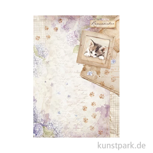 Artikelbild 1 des Artikels “Stamperia Reispapier - Quiet Days Kitten, DIN A4 “