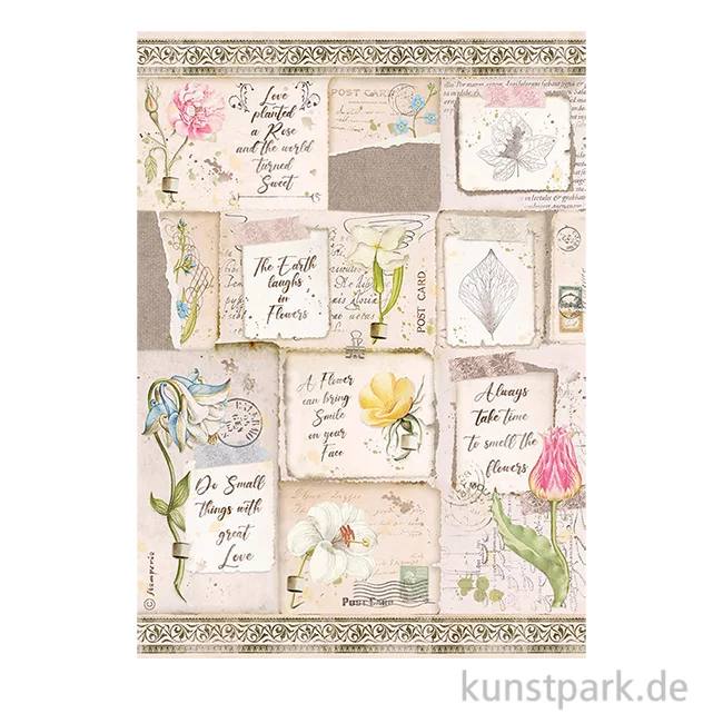 Artikelbild 1 des Artikels “Stamperia Reispapier - Romantic Garden House Letters, DIN A4 “