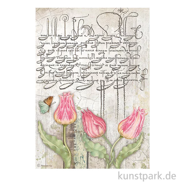 Artikelbild 1 des Artikels “Stamperia Reispapier - Romantic Garden House Tulips, DIN A4 “