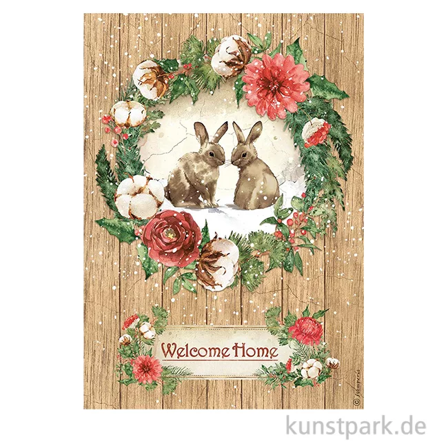 Artikelbild 1 des Artikels “Stamperia Reispapier - Romantic Home for the Holidays Welcome Home, A4 “