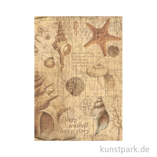 Artikelbild 1 des Artikels “Stamperia Reispapier - Sea Land Shells, DIN A4 “