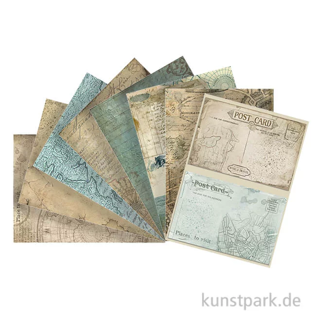 Artikelbild 1 des Artikels “Stamperia Reispapier Selection - Around the World Backgrounds, A6 “
