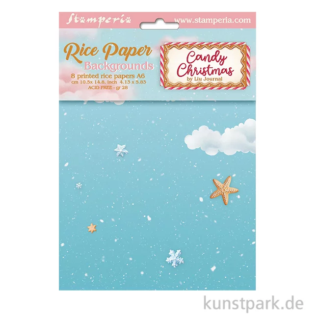 Artikelbild 1 des Artikels “Stamperia Reispapier Selection - Candy Christmas Backgrounds, A6 “