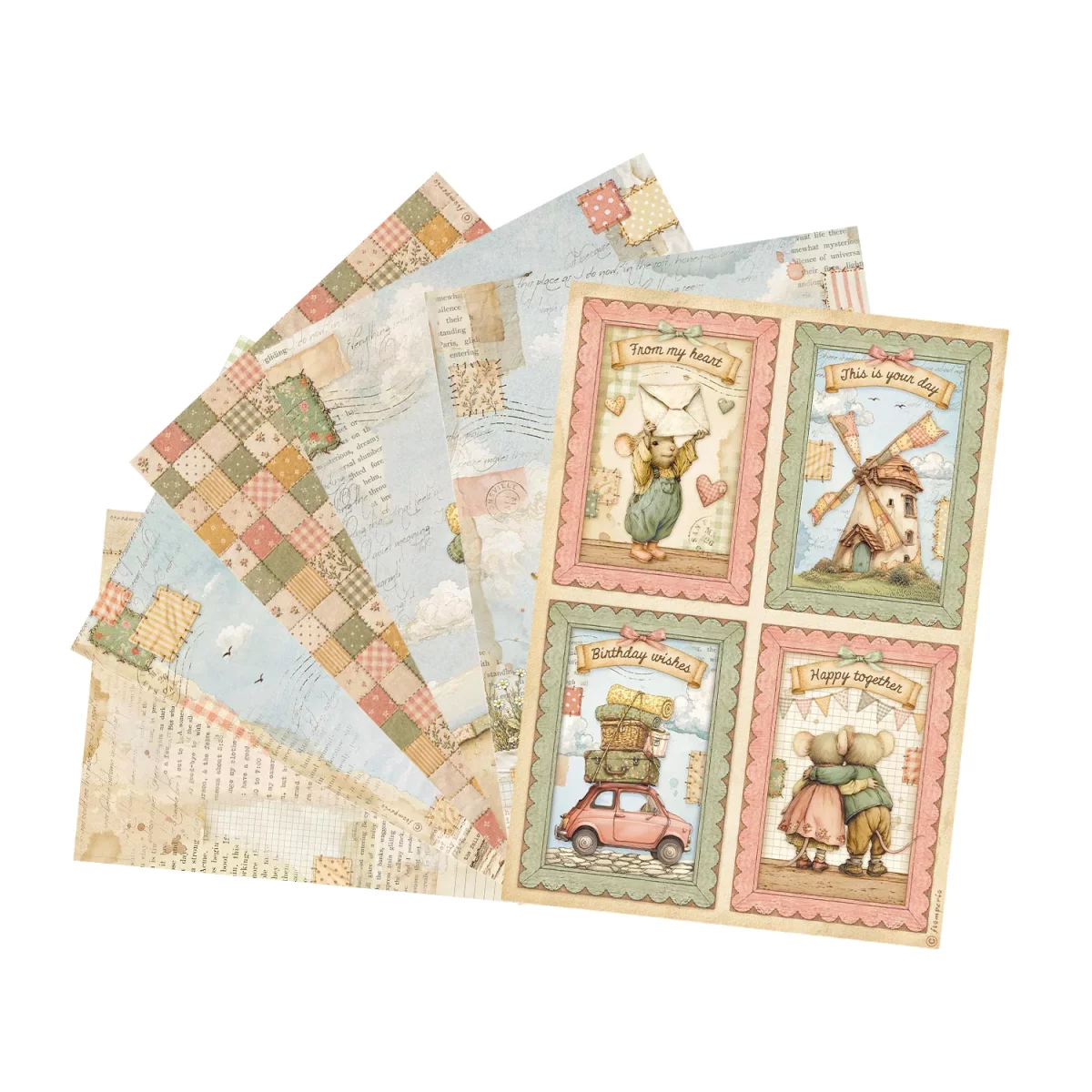 Artikelbild 1 des Artikels “Stamperia Reispapier Selection - Cozy Family, 6 Blatt, A4 “