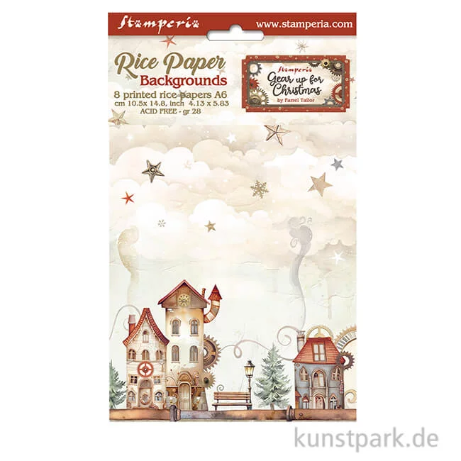 Artikelbild 1 des Artikels “Stamperia Reispapier Selection - Gear up for Christmas Backgrounds, A6 “