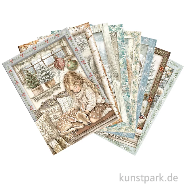 Artikelbild 1 des Artikels “Stamperia Reispapier Selection - White Christmas, 8 Blatt, A6 “