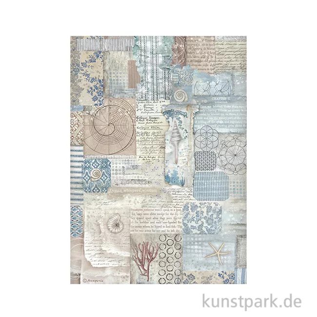 Artikelbild 1 des Artikels “Stamperia Reispapier - Silent Sea Texture, DIN A4 “