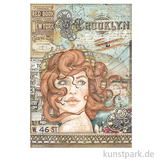 Artikelbild 1 des Artikels “Stamperia Reispapier - Sir Vagabond Aviator Lady, DIN A4 “