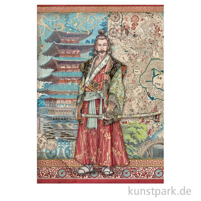 Artikelbild 1 des Artikels “Stamperia Reispapier - Sir Vagabond in Japan Samurai, DIN A4 “