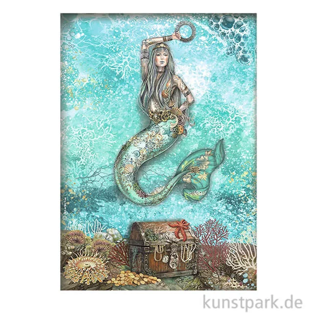 Artikelbild 1 des Artikels “Stamperia Reispapier - Songs of the Sea Mermaid, DIN A4 “
