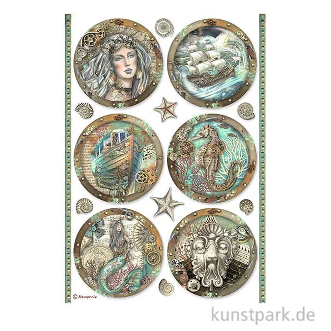 Artikelbild 1 des Artikels “Stamperia Reispapier - Songs of the Sea Rounds, DIN A4 “
