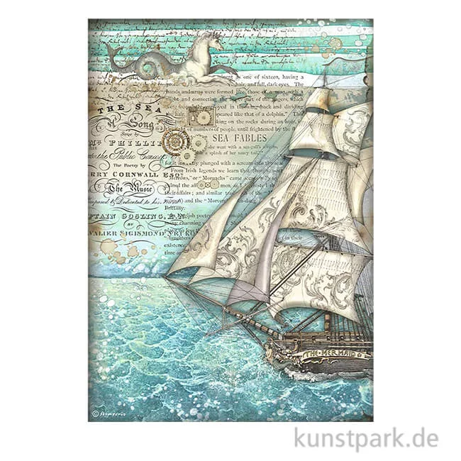 Artikelbild 1 des Artikels “Stamperia Reispapier - Songs of the Sea Sailing Ship, DIN A4 “
