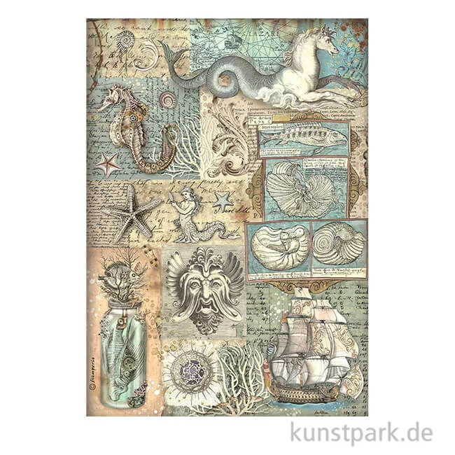 Artikelbild 1 des Artikels “Stamperia Reispapier - Songs of the Sea Texture, DIN A4 “
