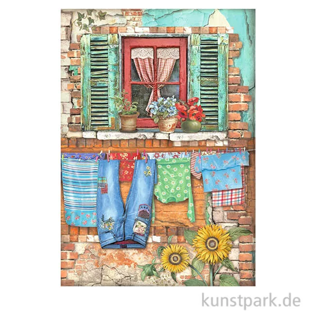 Artikelbild 1 des Artikels “Stamperia Reispapier - Sunflower Art Window, DIN A4 “