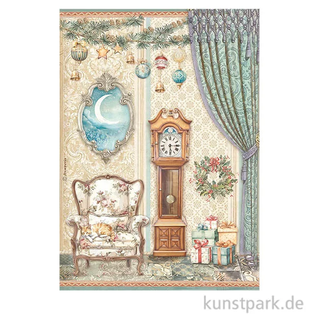 Artikelbild 1 des Artikels “Stamperia Reispapier - The Nutcracker Pendulum Clock Chair, DIN A4 “