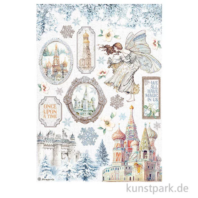 Artikelbild 1 des Artikels “Stamperia Reispapier - Winter Tales Sastle, DIN A4 “