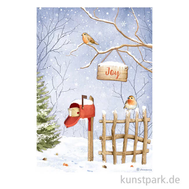 Artikelbild 1 des Artikels “Stamperia Reispapier - Winter Valley Joy Birds, DIN A4 “