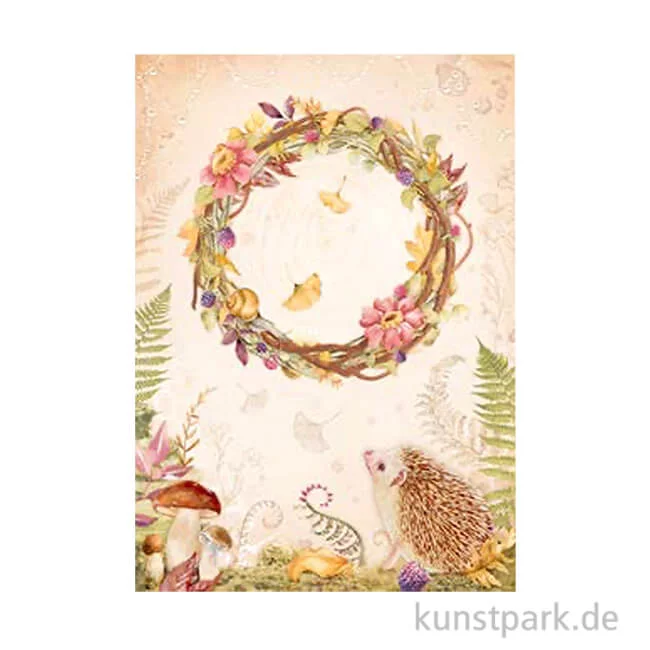 Artikelbild 1 des Artikels “Stamperia Reispapier - Woodland Garland, DIN A4 “