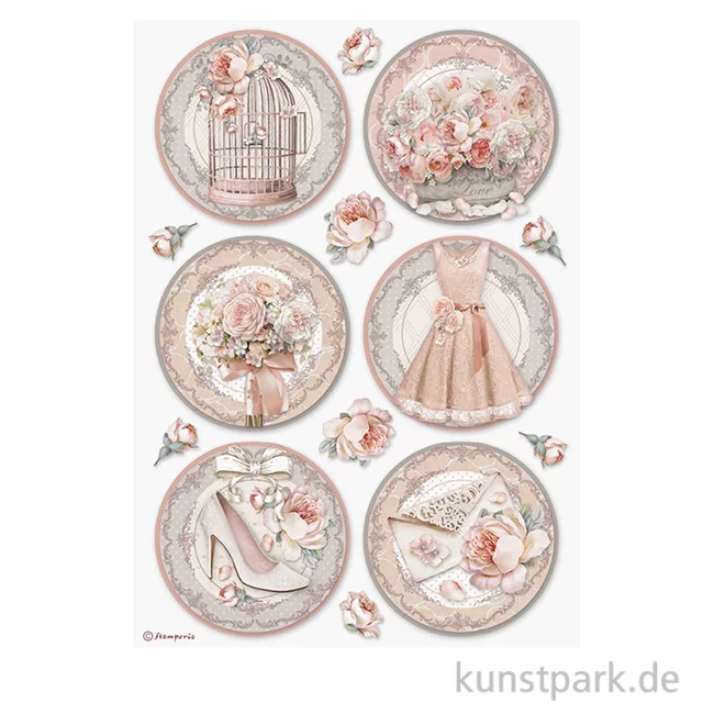 Artikelbild 1 des Artikels “Stamperia Reispapier - You and Me Rounds, DIN A4 “