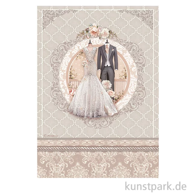 Artikelbild 1 des Artikels “Stamperia Reispapier - You and Me Wedding Dress, DIN A4 “