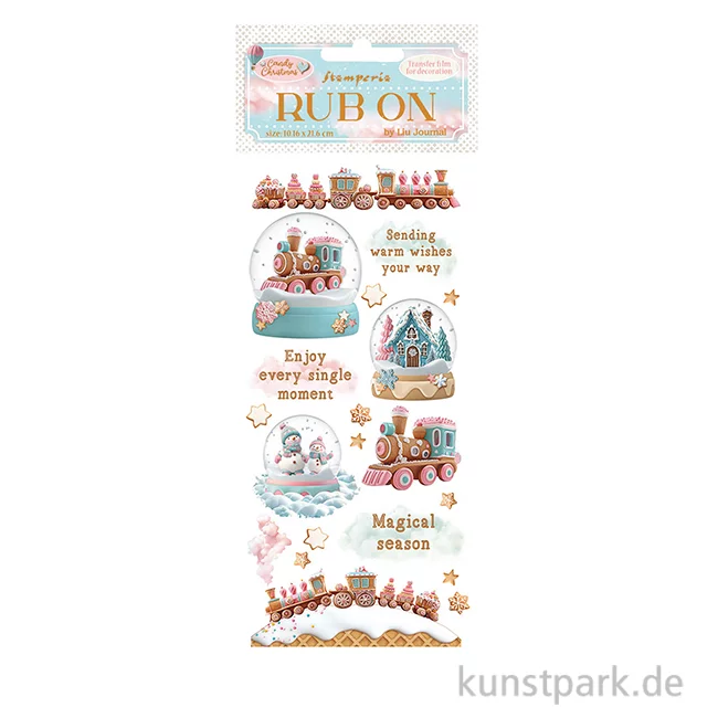Artikelbild 1 des Artikels “Stamperia Rub On Transferfolie - Candy Christmas Snowglobes “