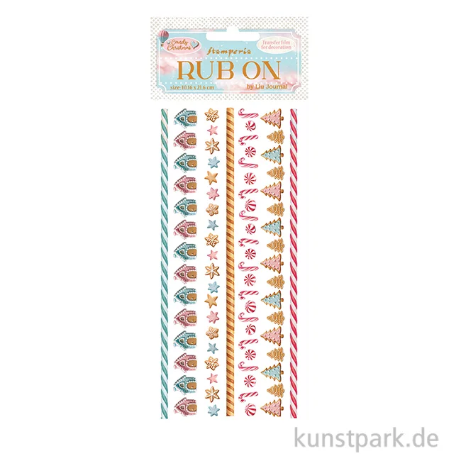 Artikelbild 1 des Artikels “Stamperia Rub On Transferfolie - Candy Christmas Stripes “