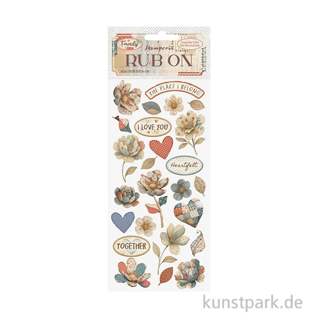 Artikelbild 1 des Artikels “Stamperia Rub On Transferfolie - Family Patchwork Flowers “