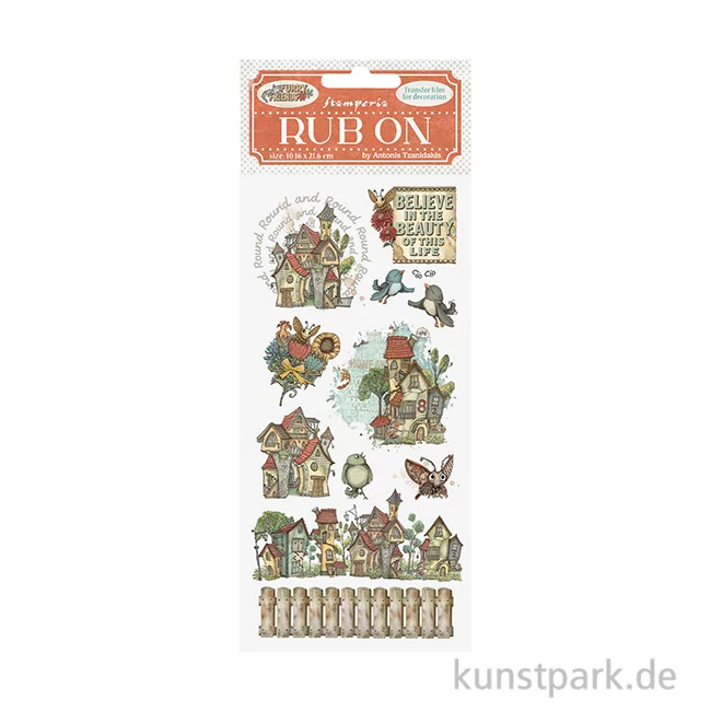 Artikelbild 1 des Artikels “Stamperia Rub On Transferfolie - Furry Friends Houses “