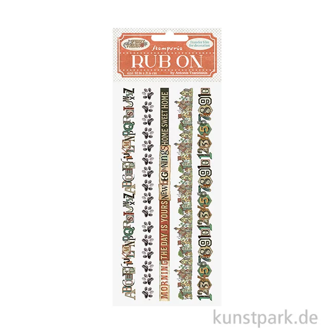 Artikelbild 1 des Artikels “Stamperia Rub On Transferfolie - Furry Friends Stripes “