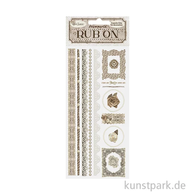 Artikelbild 1 des Artikels “Stamperia Rub On Transferfolie - Old Lace Stripes “